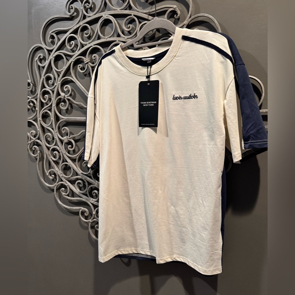 Men’s NWT T-shirt Thom Bortman New York cream navy sz XXL